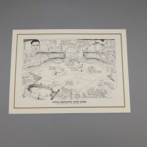 1990 Sporting News 15x11" Litho by Amadee Polo Grounds Mel Ott/Mcgraw
